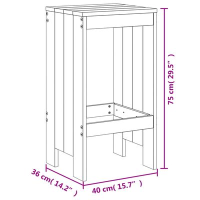 vidaXL 3-tlg. Gartenbar-Set Massivholz Douglasie