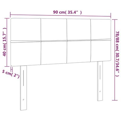 vidaXL Kopfteil Schwarz 90x5x78/88 cm Samt