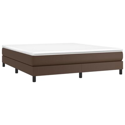 vidaXL Boxspringbett mit Matratze Braun 180x200 cm Kunstleder