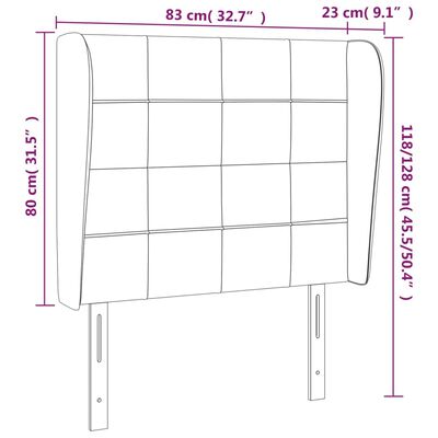 vidaXL Kopfteil mit Ohren Dunkelgrün 83x23x118/128 cm Samt