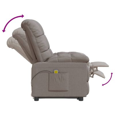 vidaXL Massagesessel Taupe Stoff