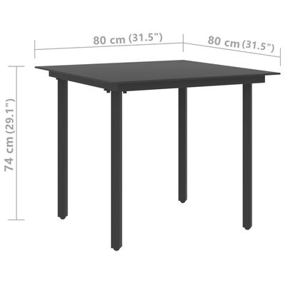 vidaXL 5-tlg. Garten-Essgruppe PVC Rattan Schwarz