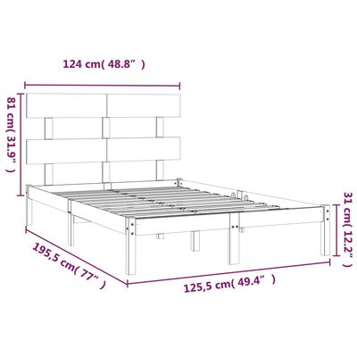 vidaXL Massivholzbett Weiß 120x190 cm