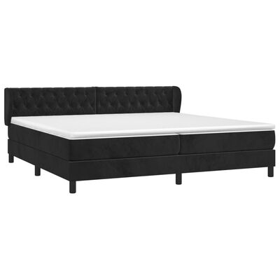 vidaXL Boxspringbett mit Matratze Schwarz 200x200 cm Samt