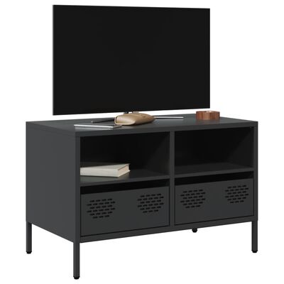 vidaXL TV-Schrank Schwarz 68x39x43,5 cm Kaltgewalzter Stahl