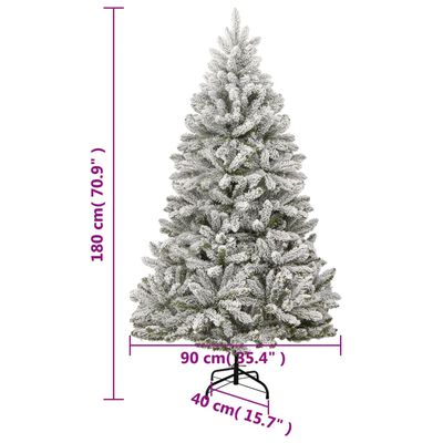 vidaXL Künstlicher Weihnachtsbaum Klappbar 300 LEDs & Kugeln 180 cm