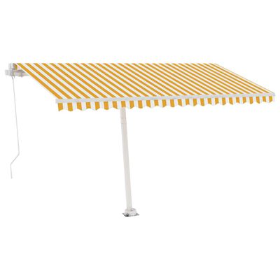 vidaXL Standmarkise Manuell Einziehbar 400x350 cm Gelb/Weiß