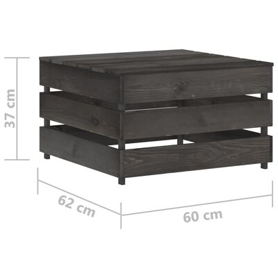 vidaXL 11-tlg. Garten-Lounge-Set mit Kissen Grau Imprägniertes Holz