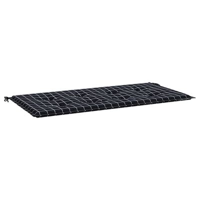 vidaXL Gartenbank-Auflage Schwarz Karomuster 120x50x3 cm Oxford-Gewebe