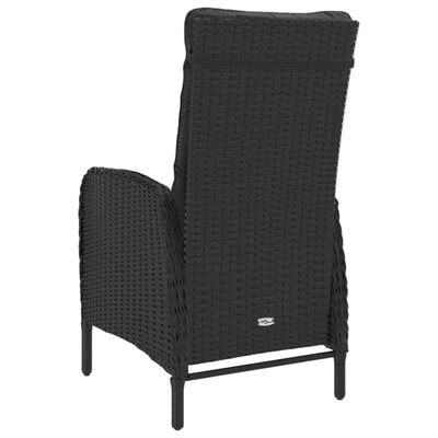 vidaXL 3-tlg. Bistro-Set Poly Rattan und Glas Schwarz