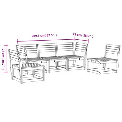 vidaXL 5-tlg. Garten-Sofagarnitur Kiefernholz Imprägniert