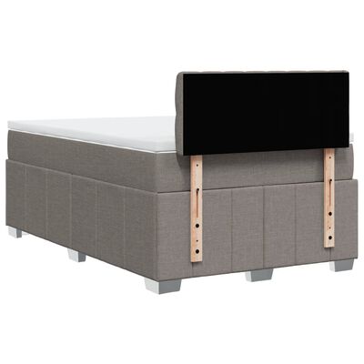 vidaXL Boxspringbett mit Matratze Taupe 120x200 cm Stoff