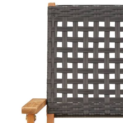 vidaXL 7-tlg. Garten-Essgruppe Poly Rattan und Massivholz Schwarz