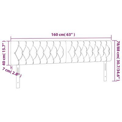 vidaXL Kopfteile 2 Stk. Blau 80x7x78/88 cm Stoff