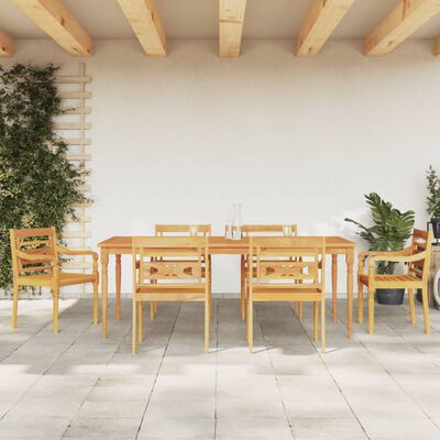 vidaXL 7-tlg. Garten-Essgruppe Massivholz Teak