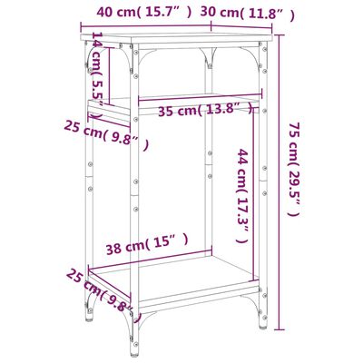 vidaXL Beistelltisch Sonoma-Eiche 40x30x75 cm Holzwerkstoff