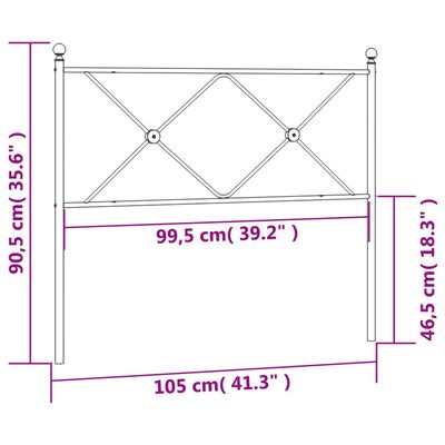 vidaXL Kopfteil Metall Schwarz 100 cm