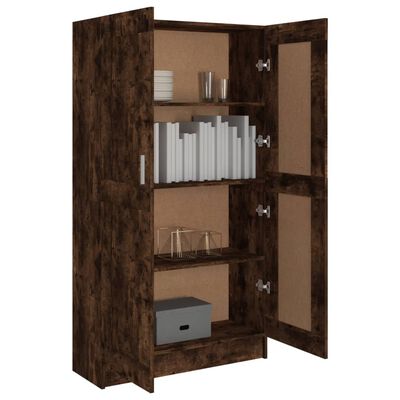 vidaXL Bücherschrank Räuchereiche 82,5x30,5x150 cm Holzwerkstoff