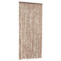 vidaXL Fliegenvorhang Beige und Dunkelbraun 56x185 cm Chenille