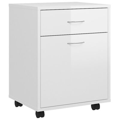 vidaXL Rollschrank Hochglanz-Weiß 45x38x54 cm Holzwerkstoff