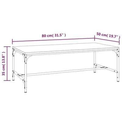 vidaXL Couchtisch Grau Sonoma 80x50x35 cm Holzwerkstoff