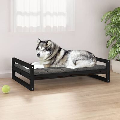 vidaXL Hundebett Schwarz 105,5x75,5x28 cm Massivholz Kiefer