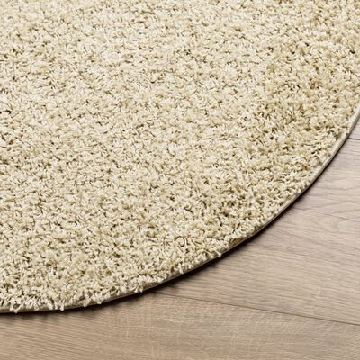 vidaXL Teppich Shaggy Hochflor Modern Golden Ø 160 cm