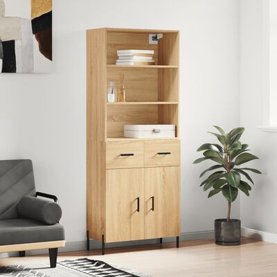 vidaXL Highboard Sonoma-Eiche 69,5x34x180 cm Holzwerkstoff