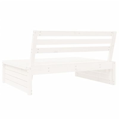 vidaXL Garten-Mittelsofa Weiß 120x80 cm Massivholz Kiefer