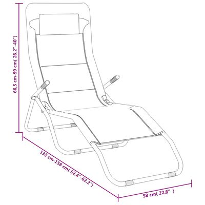 vidaXL Sonnenliegen 2 Stk. Taupe Textilene & Pulverbeschichteter Stahl