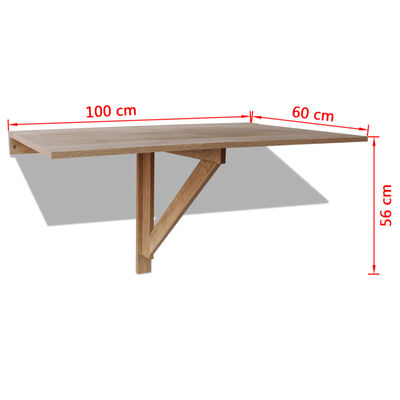 vidaXL Wandklapptisch Eiche 100x60 cm