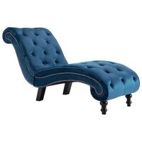 vidaXL Chaiselongue Blau Samt