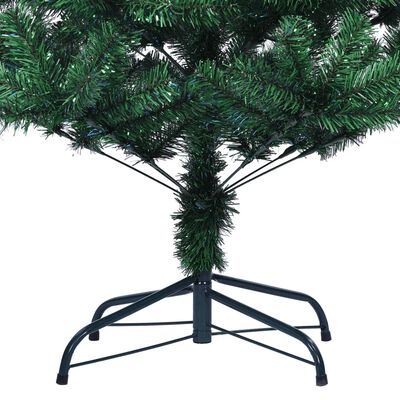 vidaXL Künstlicher Weihnachtsbaum Schillernde Spitzen Grün 120 cm PVC