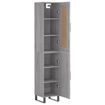 vidaXL Highboard Grau Sonoma 34,5x34x180 cm Holzwerkstoff