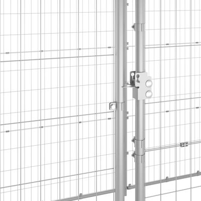 vidaXL Outdoor-Hundezwinger mit Überdachung Verzinkter Stahl 7,26 m²