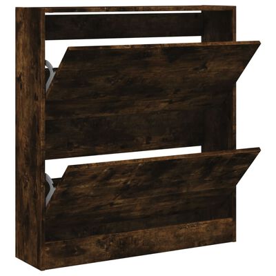 vidaXL Schuhschrank Räuchereiche 80x21x87,5 cm Holzwerkstoff