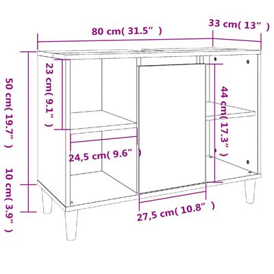 vidaXL 3-tlg. Badmöbel-Set Hochglanz-Weiß Holzwerkstoff