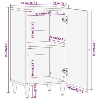 vidaXL Beistellschrank 40x33x75 cm Massivholz Mango