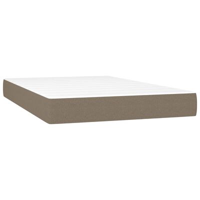 vidaXL Boxspringbett mit Matratze & LED Taupe 120x190 cm Stoff