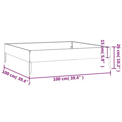 vidaXL Hochbeet 100x100x26 cm Cortenstahl