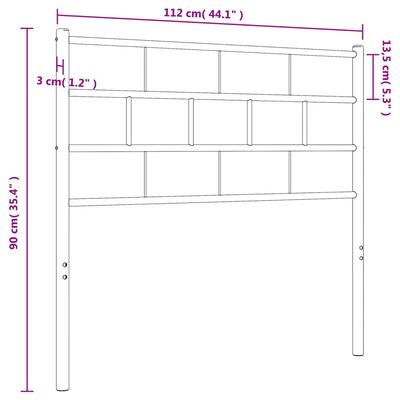 vidaXL Kopfteil Metall Weiß 107 cm