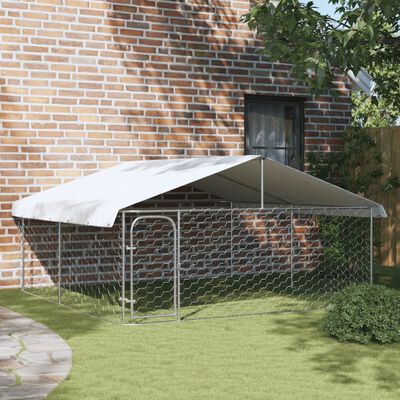 vidaXL Outdoor-Hundezwinger mit Dach 300x300x150 cm