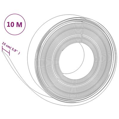 vidaXL Rasenkanten 4 Stk. Grau 10 m 15 cm Polyethylen