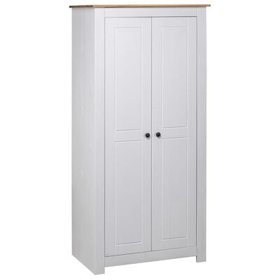 vidaXL Kleiderschrank Weiß 80×50×171,5 cm Kiefer Massiv Panama Serie