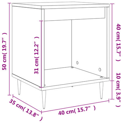 vidaXL Nachttisch Sonoma-Eiche 40x35x50 cm Holzwerkstoff