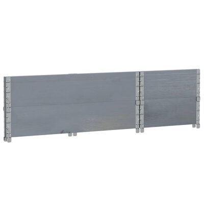 vidaXL Paletten-Aufsatzrahmen 2 Stk. Grau 100x50 cm Massivholz Kiefer