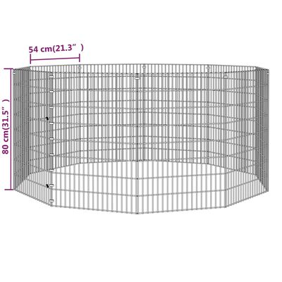 vidaXL Freilaufgehege 10-teilig 54x80 cm Verzinktes Eisen