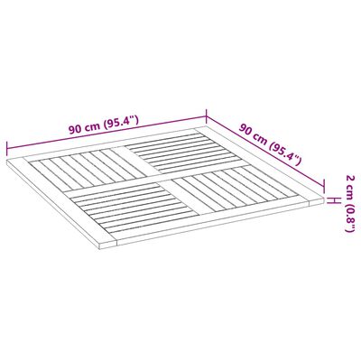 vidaXL Tischplatte 90x90x2,2 cm Quadratisch Massivholz Akazie