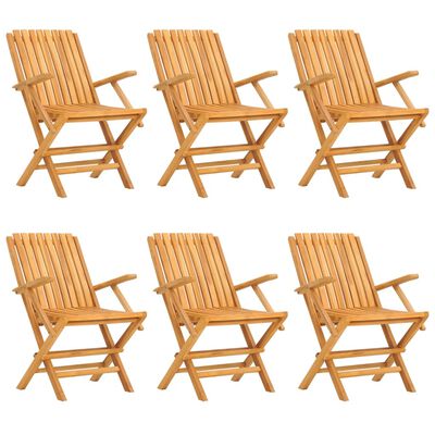 vidaXL Gartenstühle 6 Stk. Klappbar 61x67x90 cm Massivholz Teak