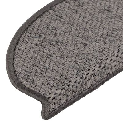 vidaXL Treppenmatten Selbstklebend Sisal 15 Stk. 65x21x4 cm Anthrazit